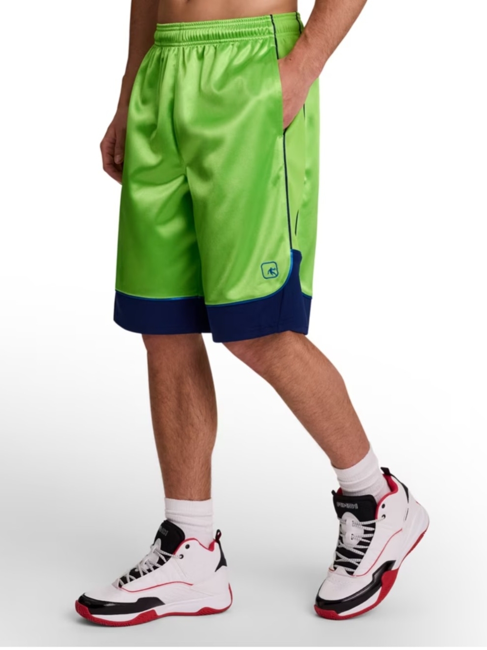 And1 Mens Athletic Shorts Basketball Gym Green Lime Navy Blue 4XL NWT 11" Inseam